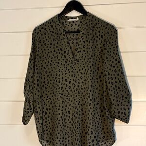 Lush Warren Split Neck Blouse
